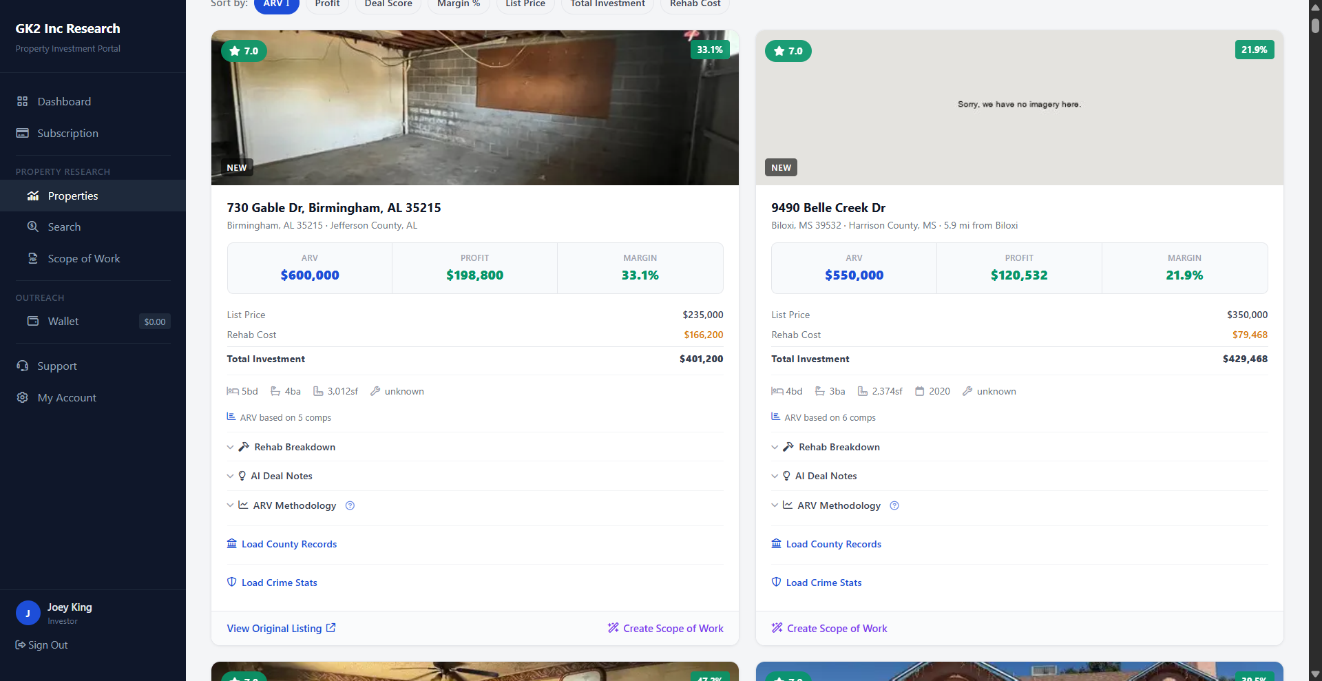 Property details and deal analysis